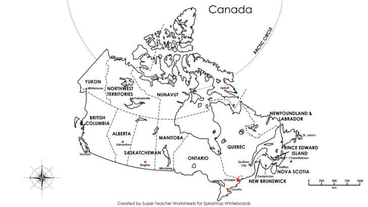 Printable Blank Map Of Canada With Provinces And Capitals