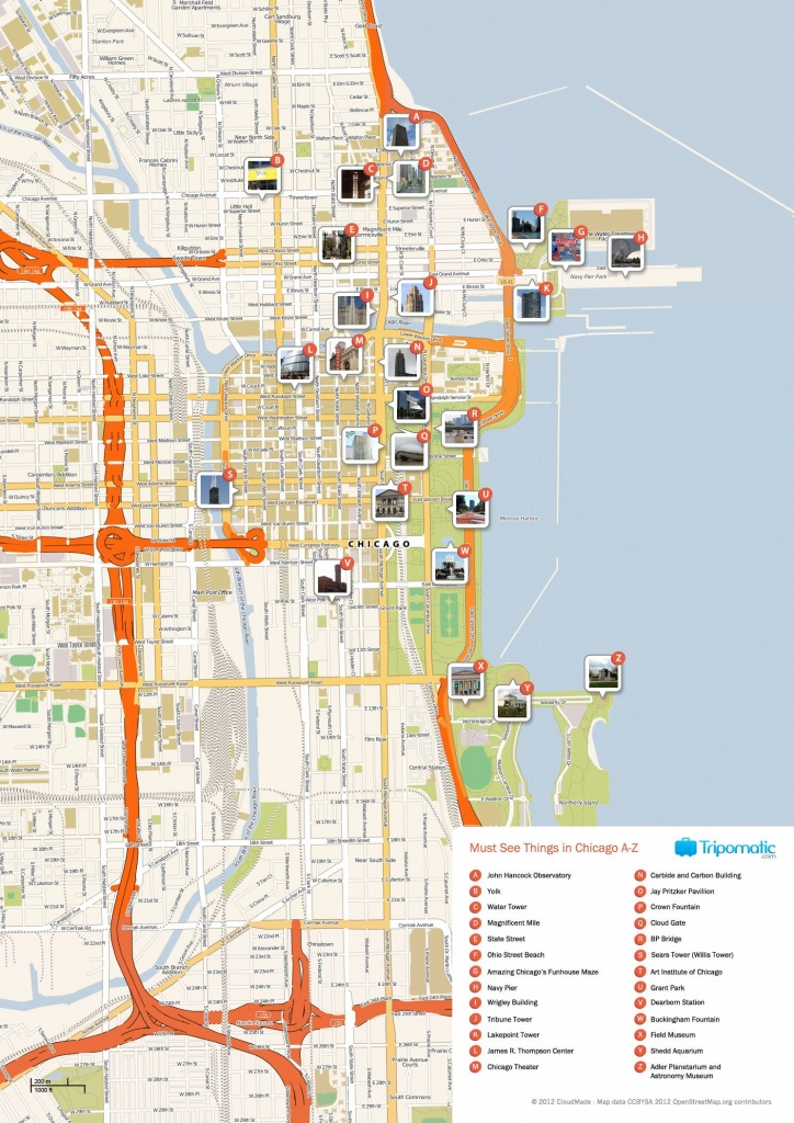 Free Printable Map Of Chicago Attractions. | Free Tourist Maps - Printable Map Of Chicago Suburbs