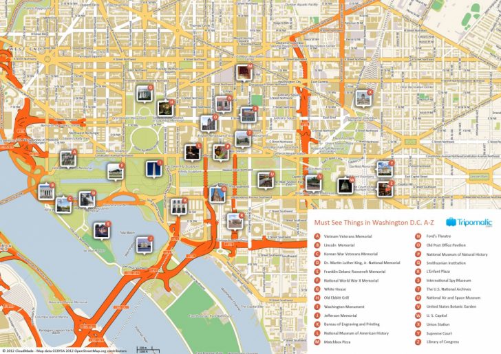Map Of Downtown Washington Dc Printable