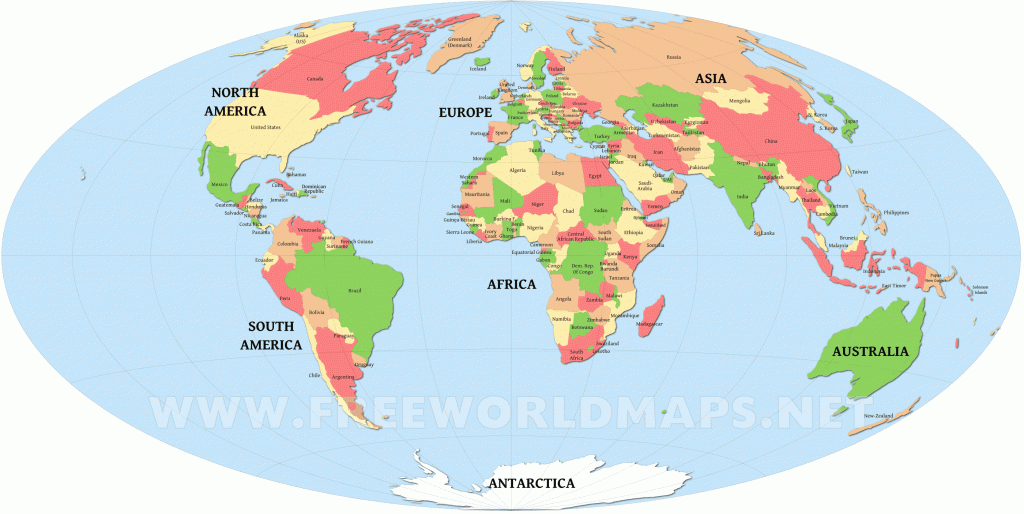 Free Printable World Maps - Map Of The World For Kids With Countries Labeled Printable