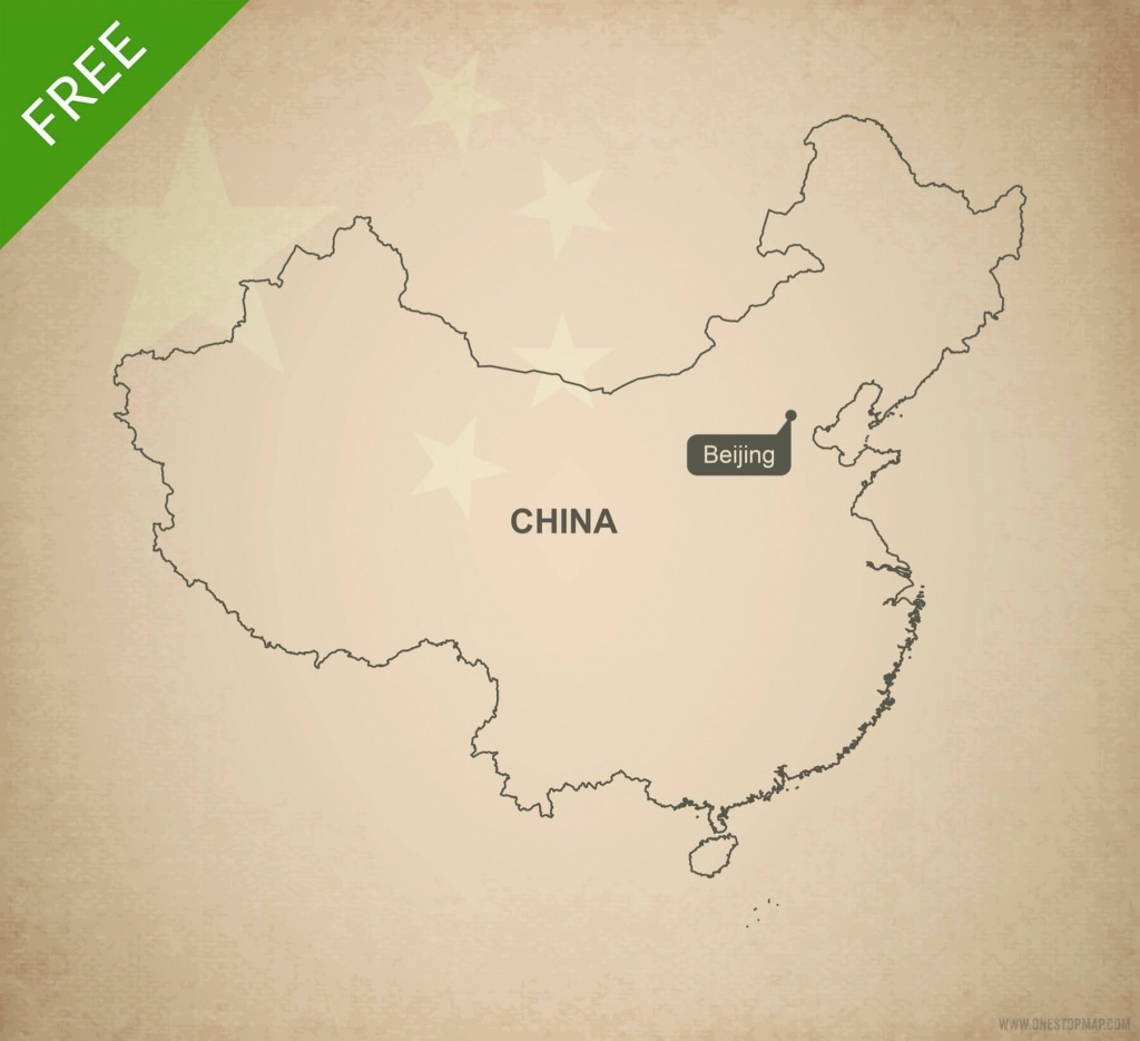 Free Vector Map Of China Outline | One Stop Map - Free Printable Map Of China