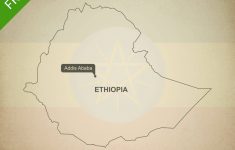 Free Vector Map Of Ethiopia Outline | One Stop Map - Printable Map Of Ethiopia