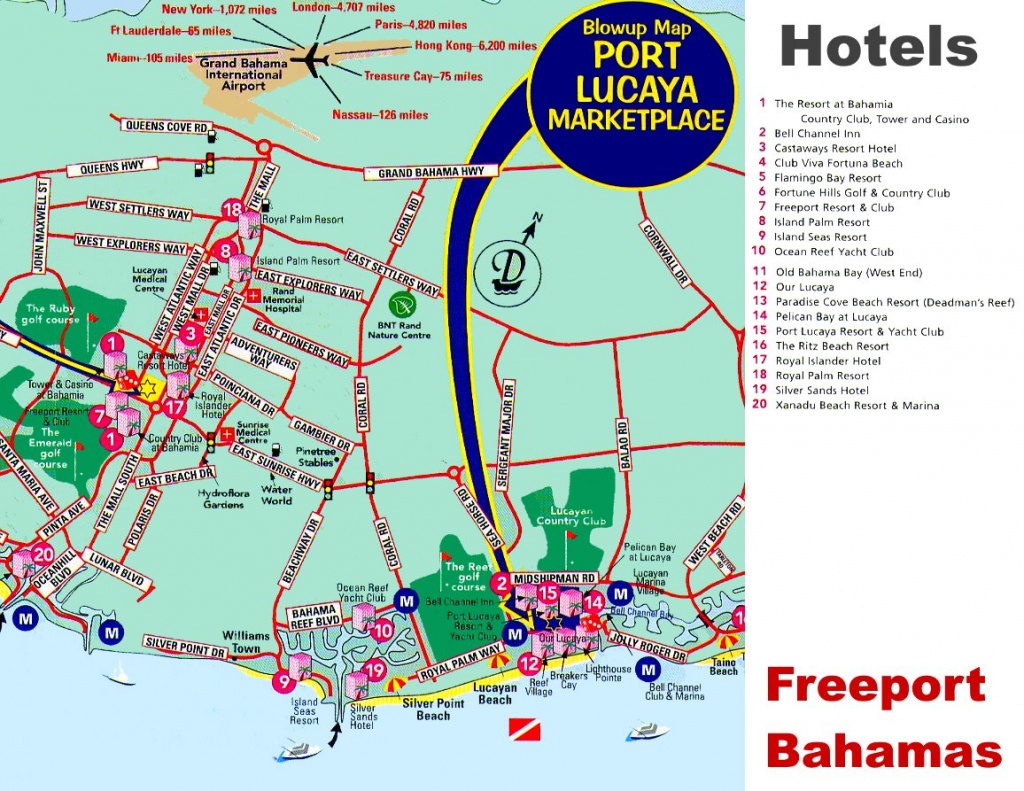 Freeport Hotels Map - Map Of Florida And Freeport Bahamas