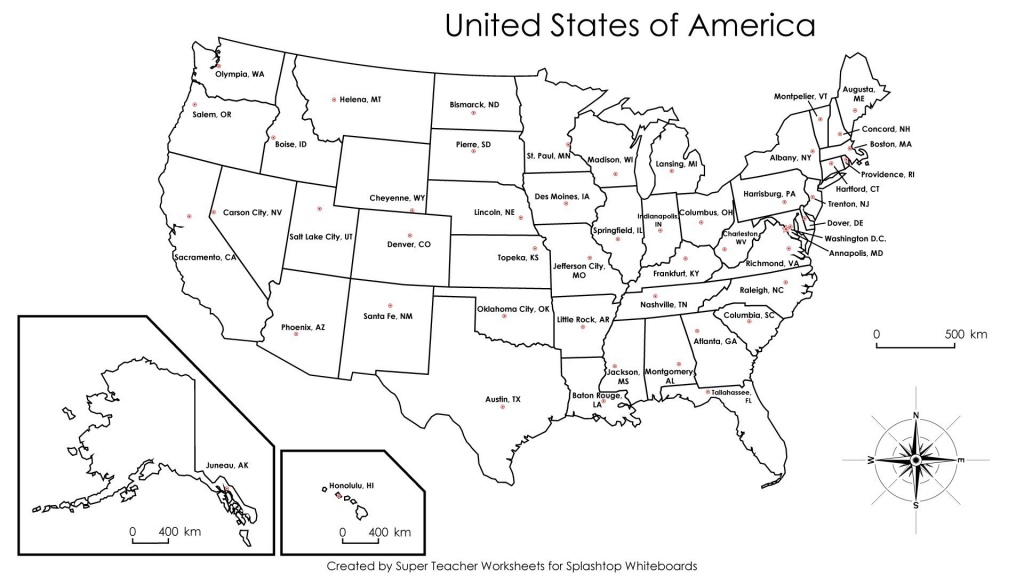 Fresh Us Map Outline With State Names | Coliga.co - Map Of United States With State Names Printable