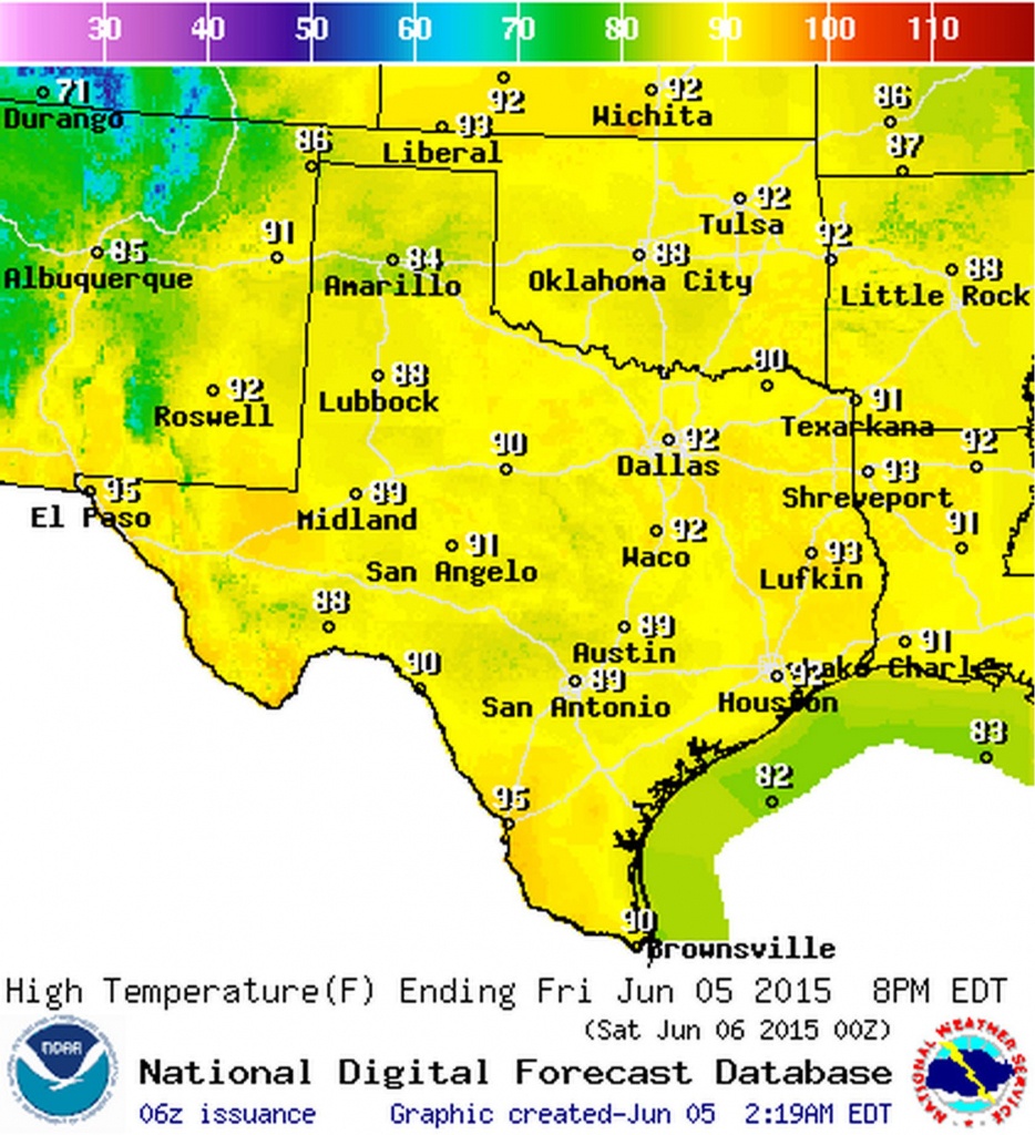 Friday June 5, 2015 | Texas Weather Roundup + Forecast • Texas Storm - Texas Weather Map