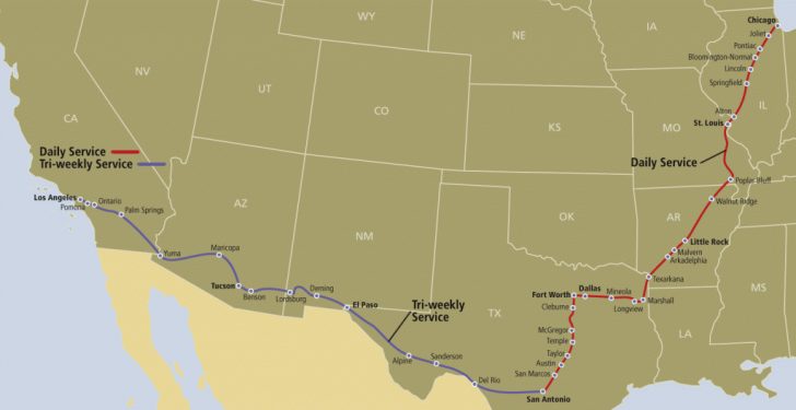 Texas Eagle Train Route Map