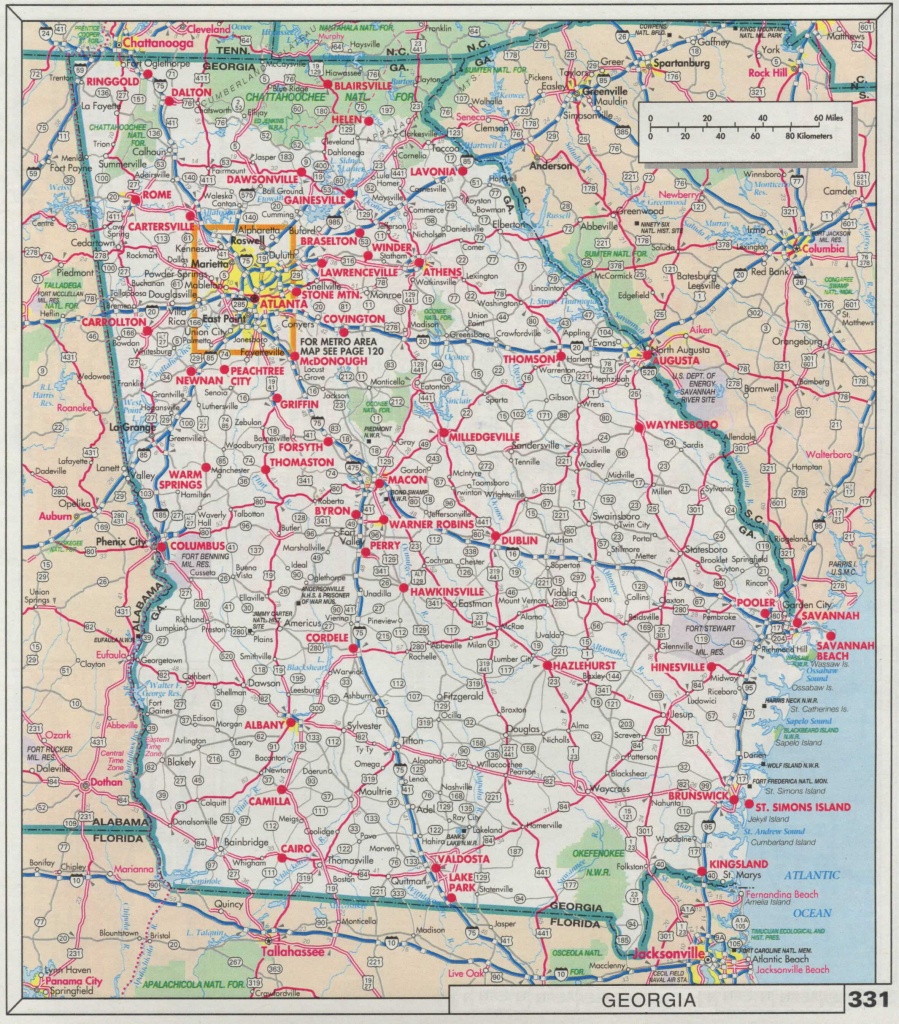 Ga Road Maps And Travel Information | Download Free Ga Road Maps - Georgia Road Map Printable