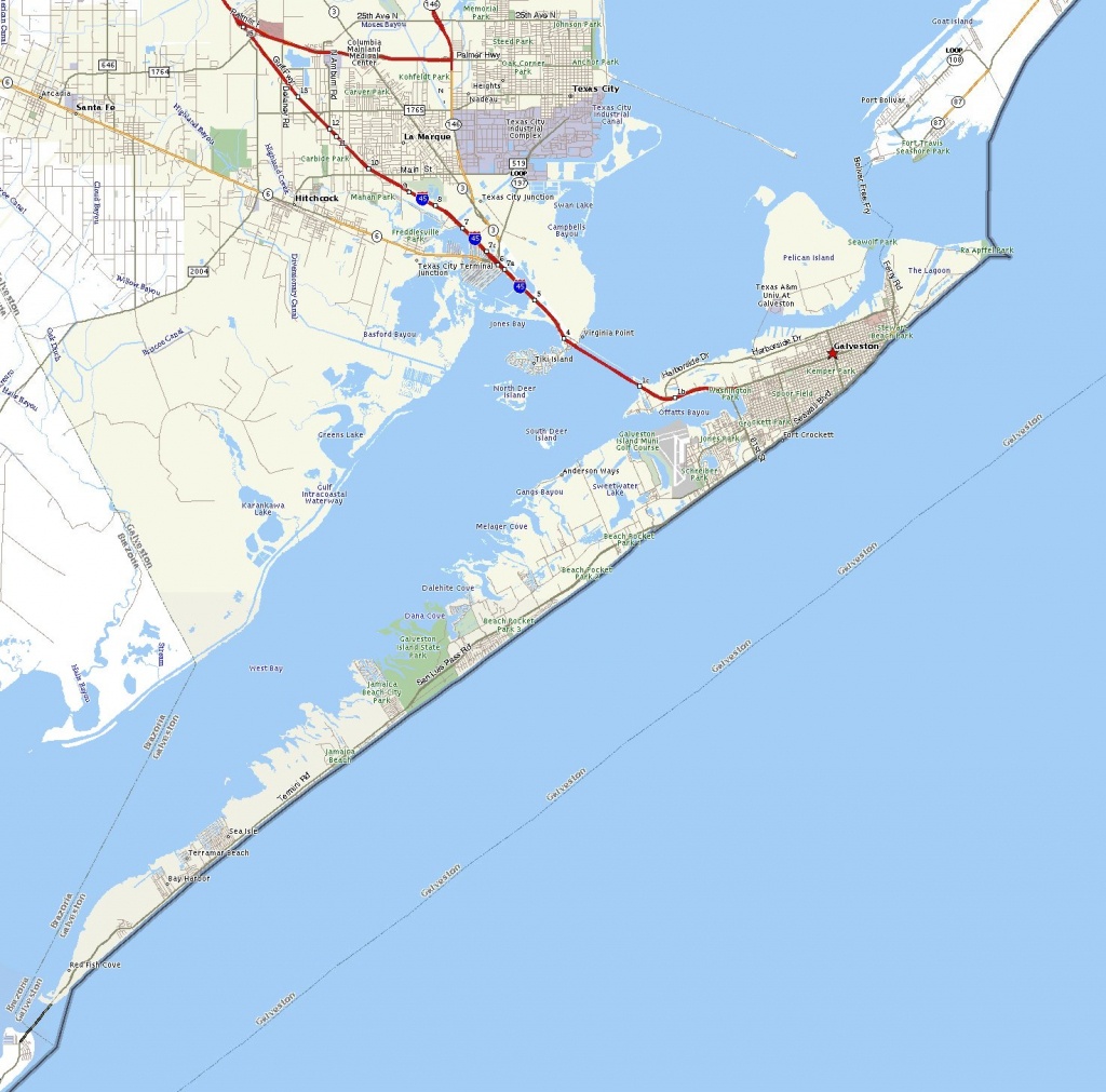 Galveston Island | The Handbook Of Texas Online| Texas State - Map Of Galveston Texas