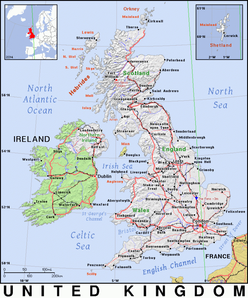 Gb · United Kingdom · Public Domain Mapspat, The Free, Open - Free Printable Map Of Uk And Ireland