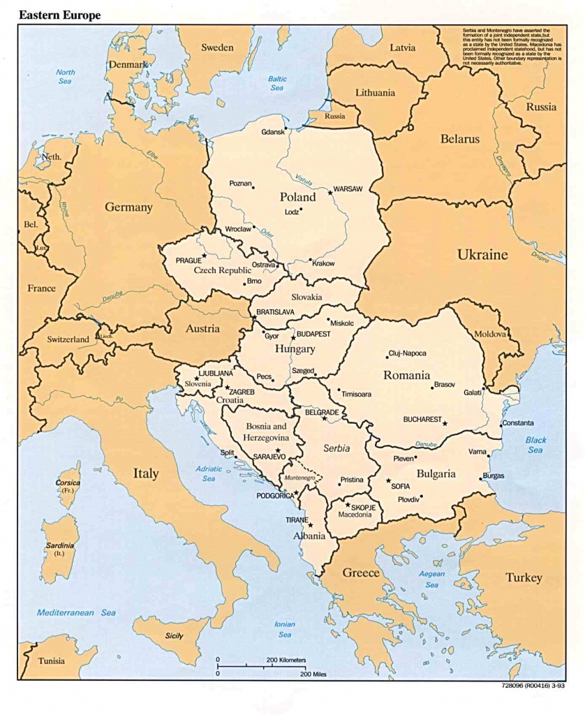 General Map Of Eastern Europe - Printable Map Of Eastern Europe