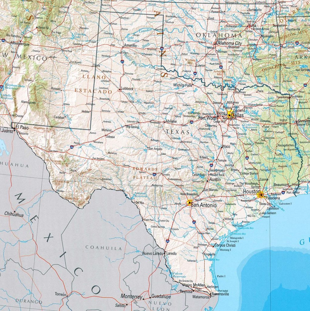 Géographie Du Texas — Wikipédia - Map Of Texas And Arkansas | Printable