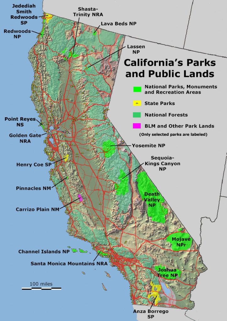 Geology Cafe California Public Lands Map Printable Maps 9124