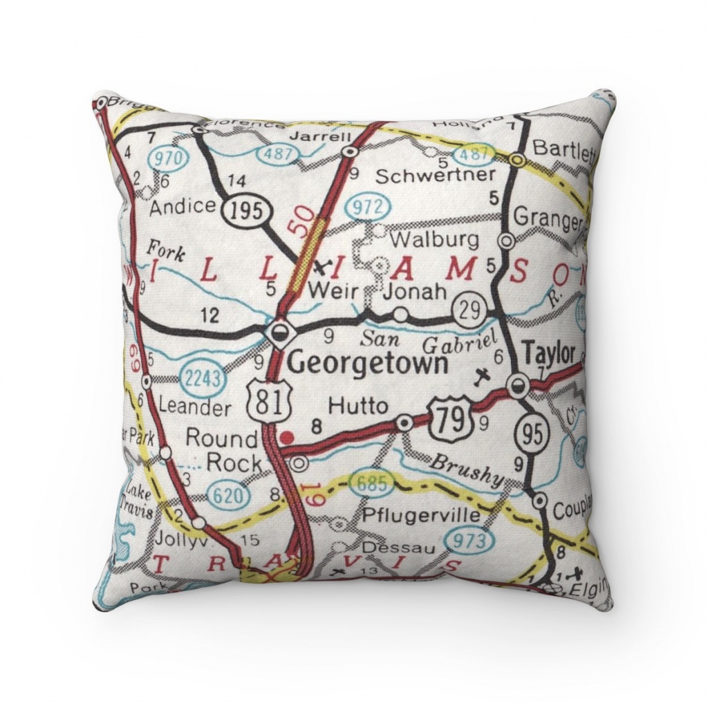 Georgetown Texas Vintage Map Pillow Georgetown Pillow | Etsy - Texas Map Pillow