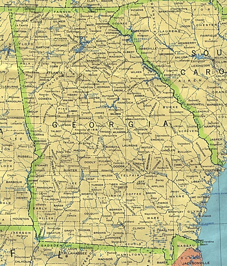 Georgia Maps - Perry-Castañeda Map Collection - Ut Library Online - Printable Map Of Columbus Ga