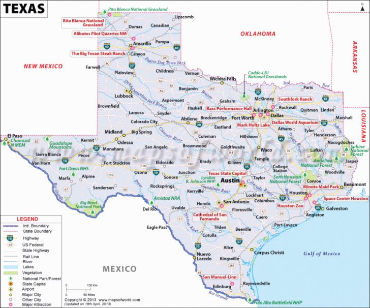 Roadside Attractions Texas Map