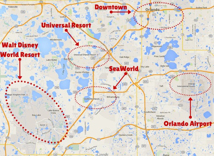 Map Of Theme Parks In Florida