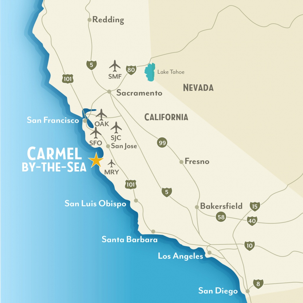 Getting To &amp;amp; Around Carmel-By-The-Sea, California - Carmel California Map
