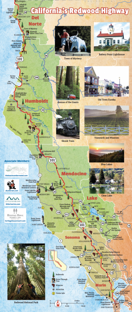 Getting To The North Coast Region | Northcoastca - Redwoods Northern California Map