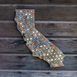 Giant California Beer Cap Map With Dark Walnut Stain Craft | Etsy   California Beer Cap Map