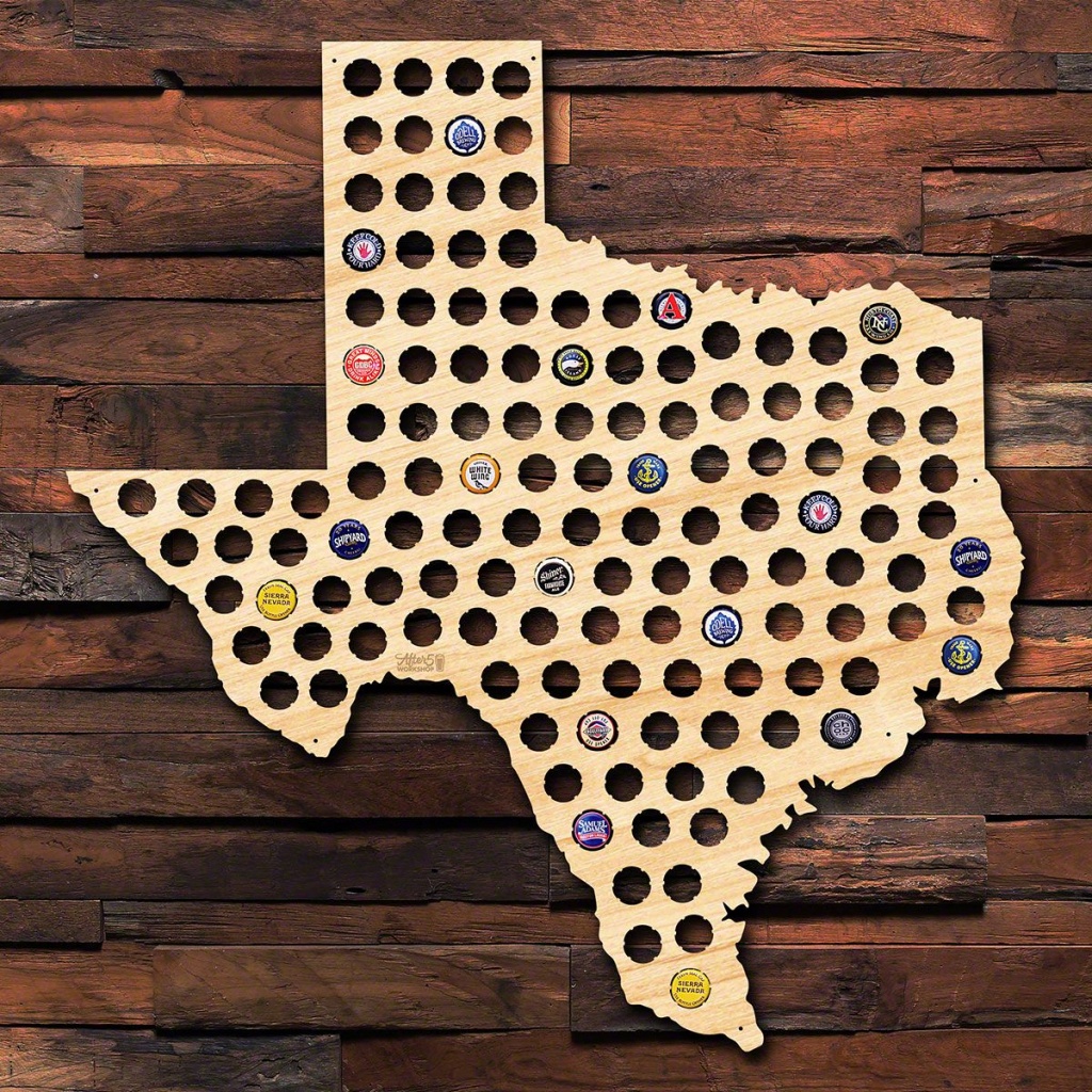 Giant Xl Texas Beer Cap Map - Texas Beer Cap Map