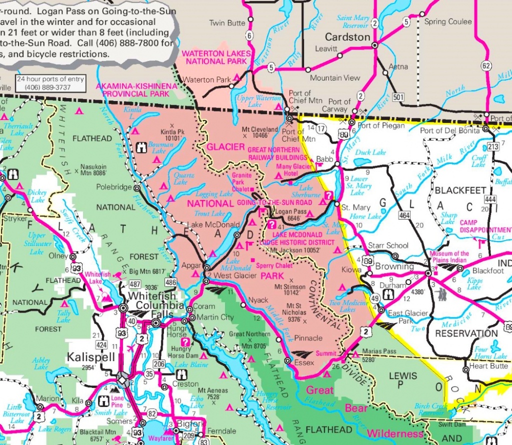 Printable Map Of Glacier National Park Printable Maps