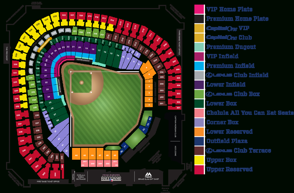 Globe Life Park Seating Map ~ Afp Cv - Texas Rangers Ballpark Map