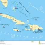 Greater Antilles Political Map Stock Vector   Illustration Of Cayman   Map Of Florida And Bahamas
