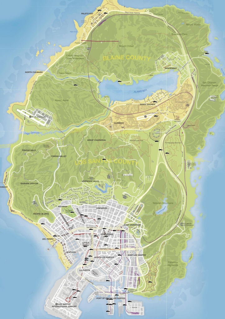 Gta V Stunt Jumps Maps And Locations Guide - Gamingreality - Gta 5 Printable Map