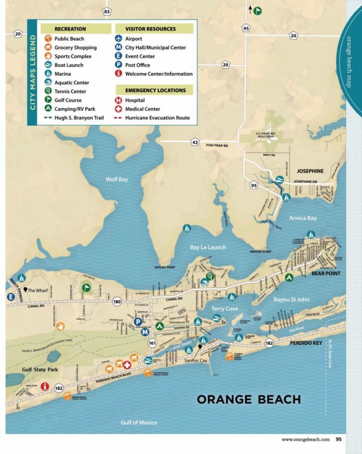 Gulf Shores Orange Beach 2013 Official Vacation Guide Orange Beach Florida Map 728x912 
