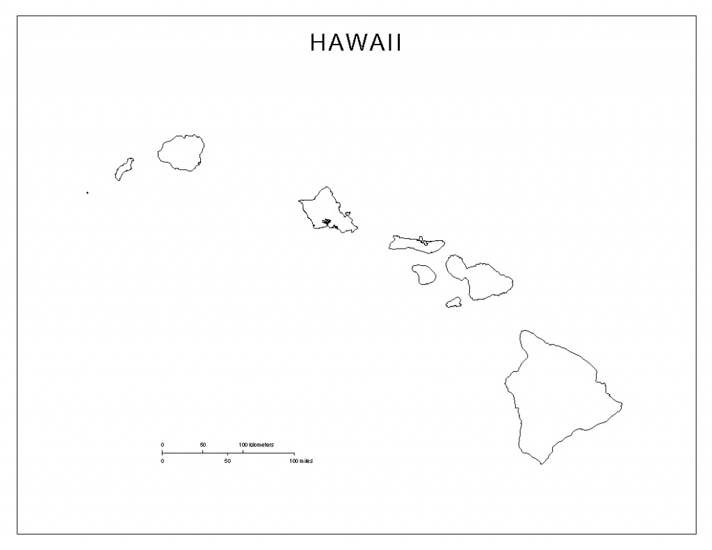 Hawaii Blank Map - Printable Map Of Hawaii