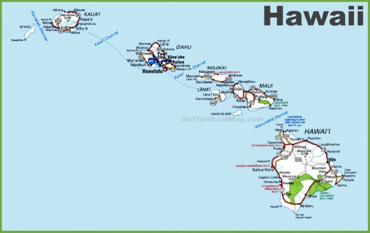Printable Map Of Hawaiian Islands
