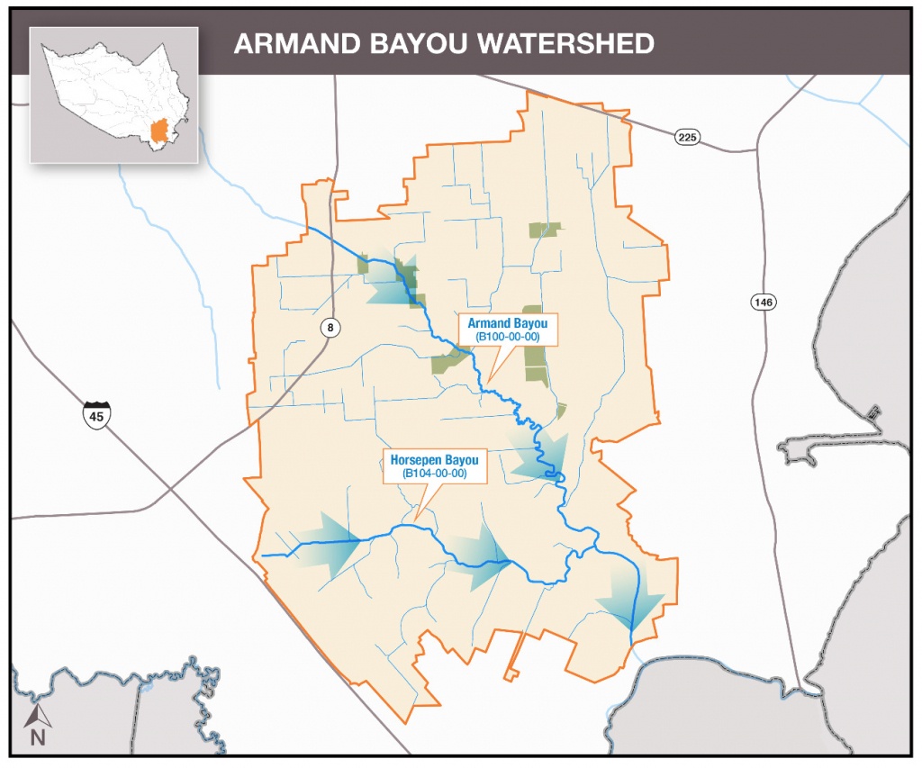 Hcfcd - Armand Bayou - Clear Lake Texas Map