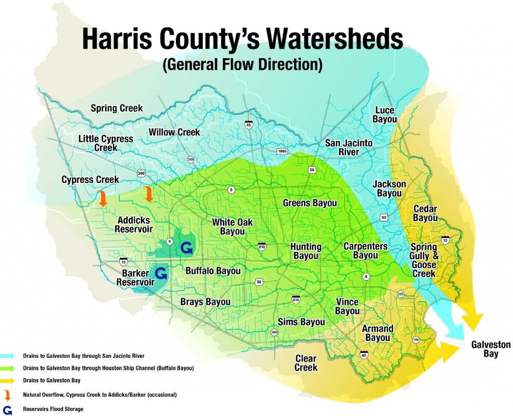 Hcfcd Drainage Network Harris County Texas Flood Map Printable Maps