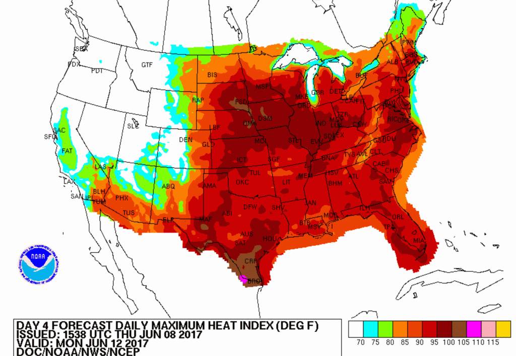 Heat Index Tops 100F Saturday - Strong Stormssunday Pm - Florida Heat Index Map