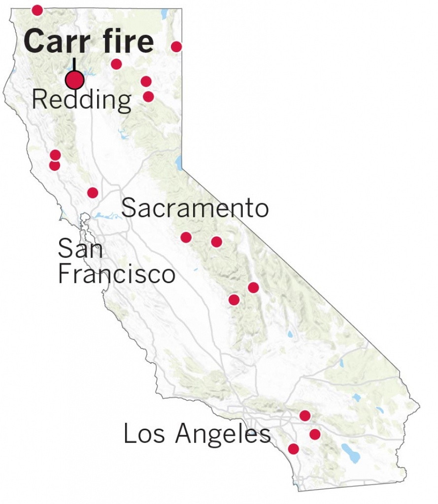Here&amp;#039;s Where The Carr Fire Destroyed Homes In Northern California - Active Fire Map For California