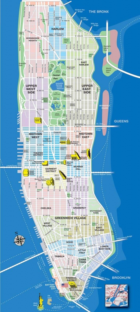 High-Resolution Map Of Manhattan For Print Or Download | Usa Travel - Manhattan City Map Printable