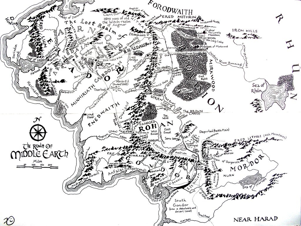 High Resolution Map Of Middle-Earth? : Lotr - Printable Hobbit Map