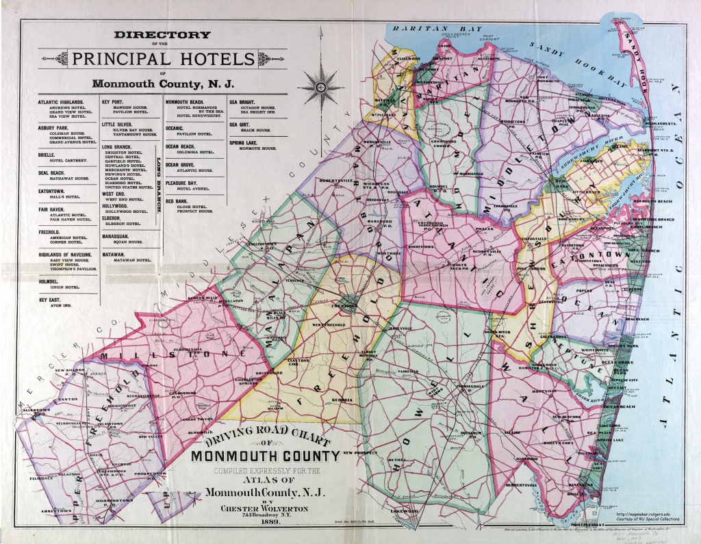 Historical Monmouth County, New Jersey Maps - Printable Map Of Monmouth County Nj
