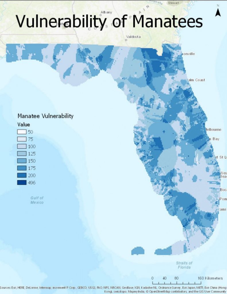 Historical Vulnerability Of Manatees To Boat Strikes In Florida