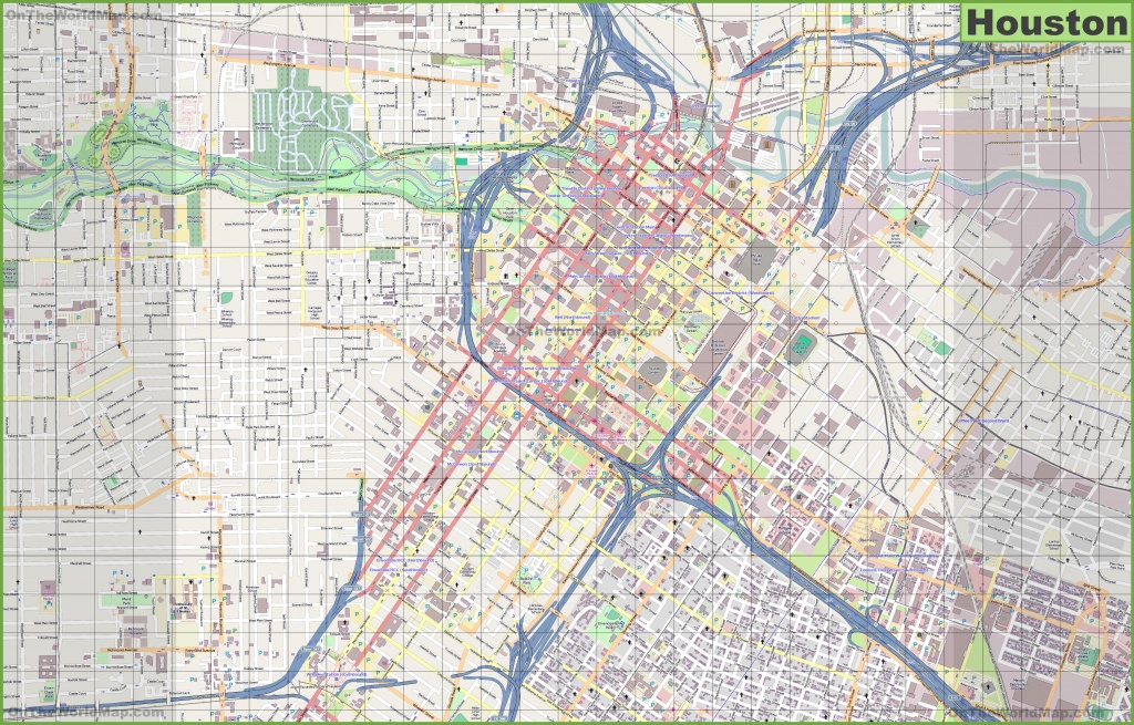 Houston Maps | Texas, U.s. | Maps Of Houston - Downtown Houston Map Printable