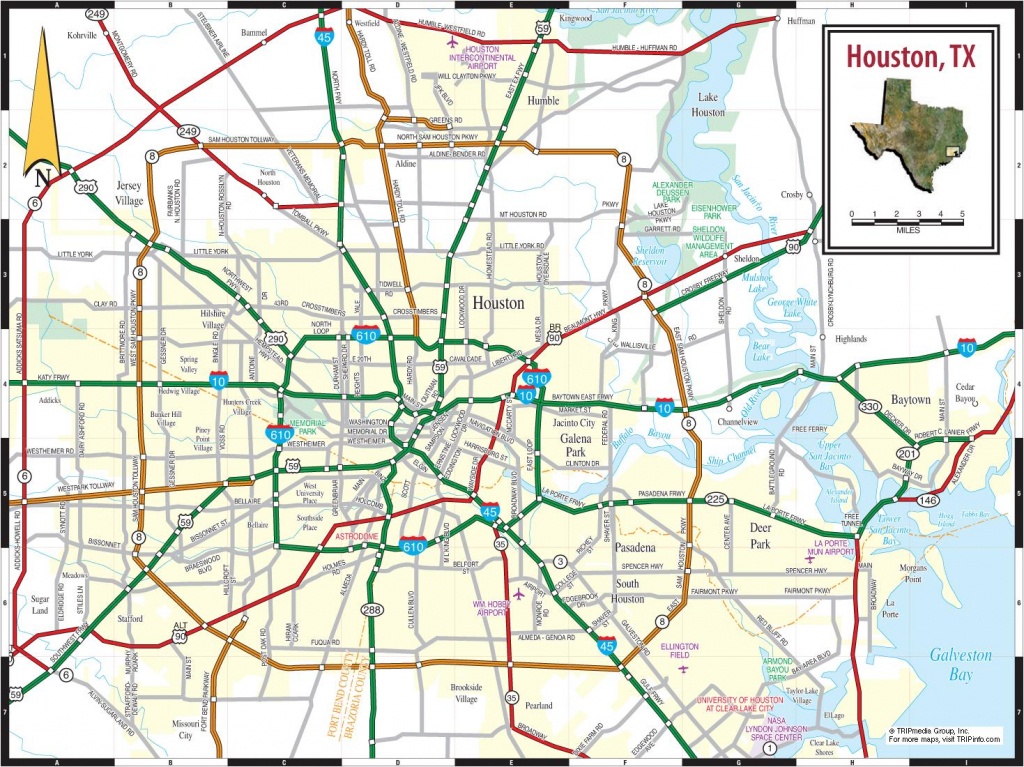 Houston Plan De La Ville - Ville De La Carte De Houston (Texas - Usa) - Houston Texas Map