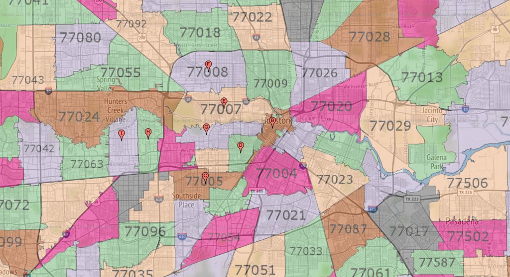 Houston Zip Code Maps | Ameritex Houston Movers - Map Of Northwest ...