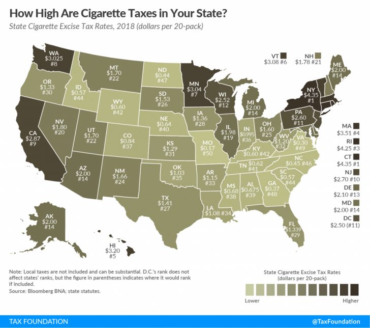 How High Are Cigarette Tax Rates In Your State? | Tax Foundation ...