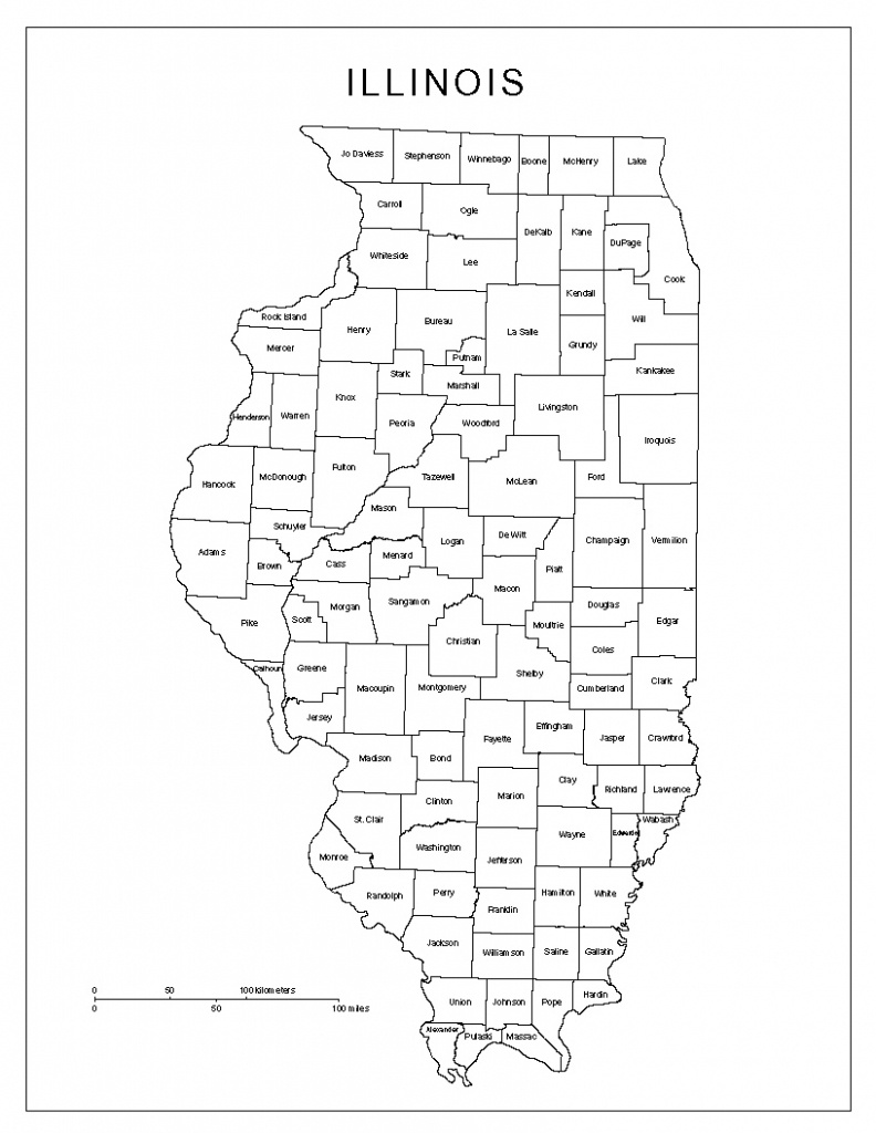 Illinois Labeled Map - Illinois County Map Printable