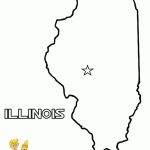 Illinois Map Stencil And Coloring Page To Print At Yescoloring   Illinois State Map Printable