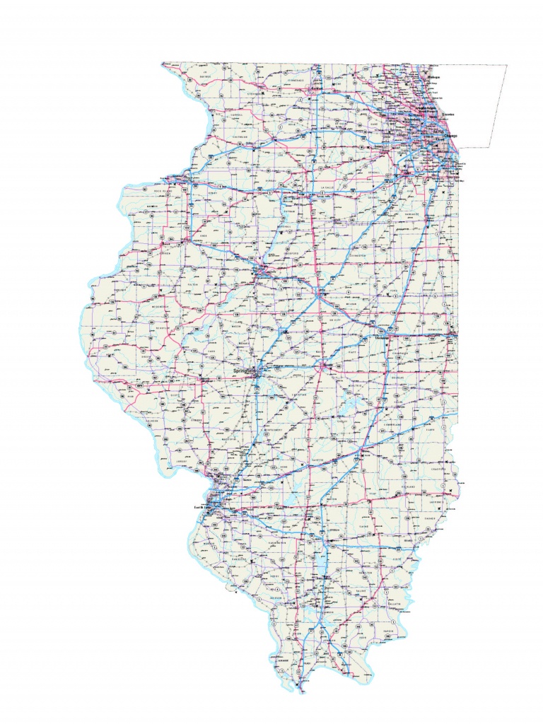 Illinois Maps - Illinois Map - Illinois Road Map - Illinois State Map - Illinois County Map Printable