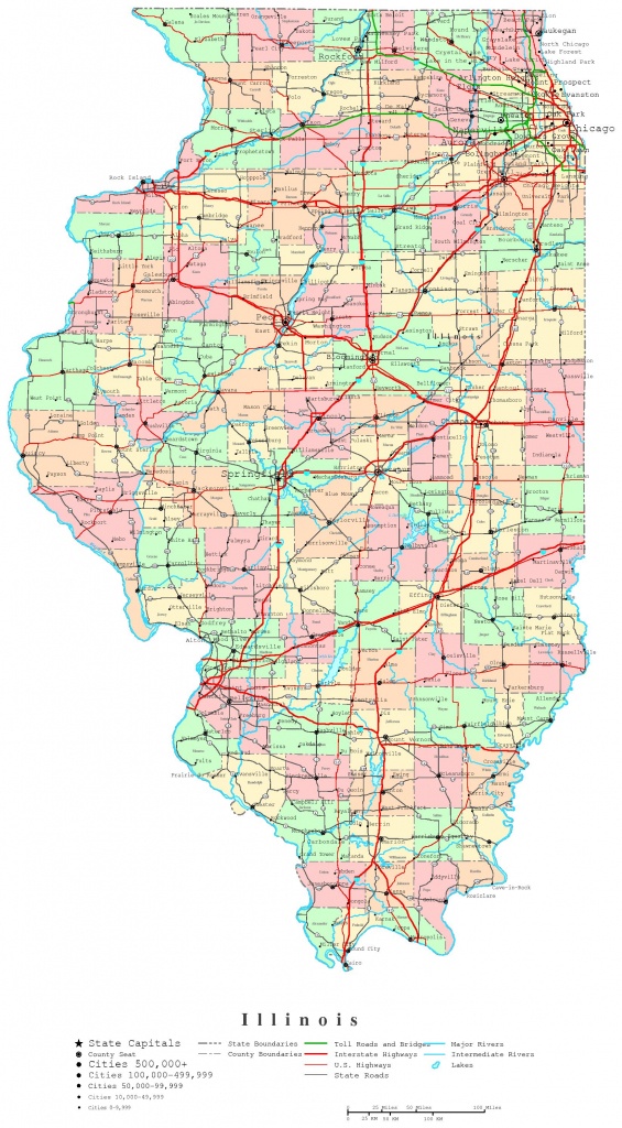 Illinois Printable Map - Illinois County Map With Cities Printable