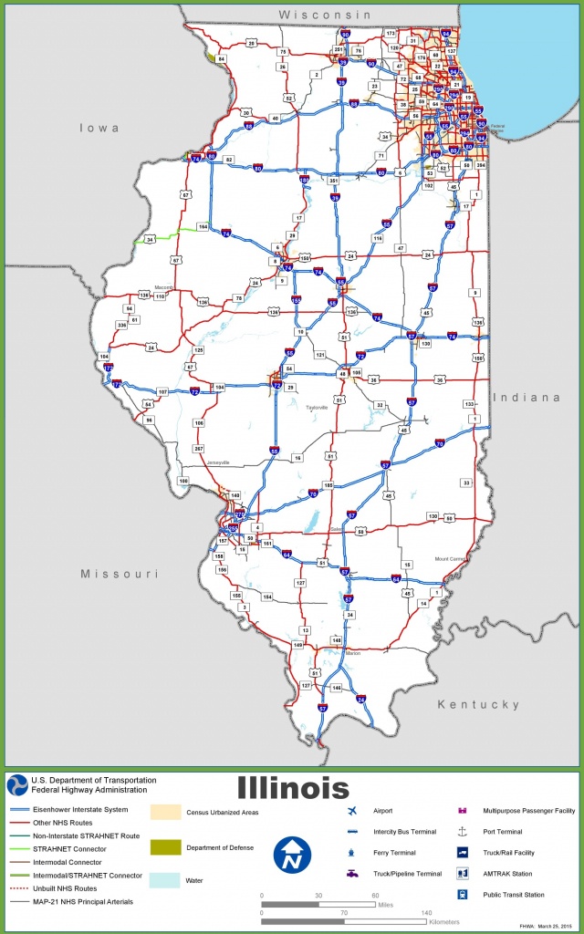 Illinois Road Map - Printable Map Of Illinois