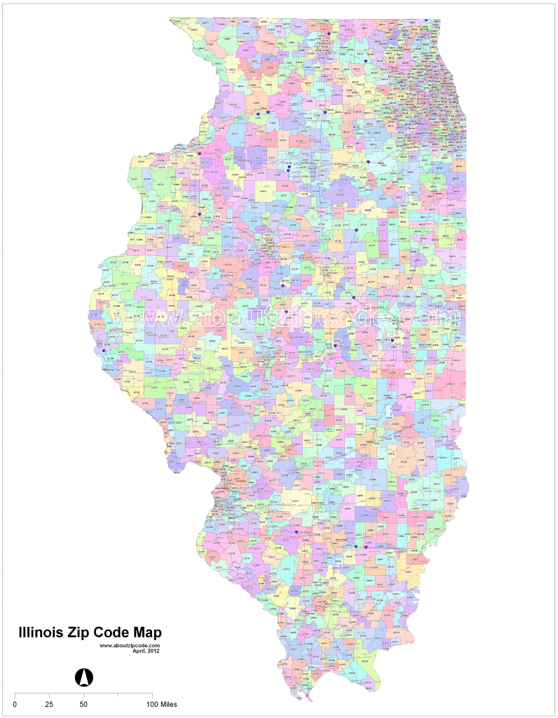 Illinois Zip Code Maps - Free Illinois Zip Code Maps - Chicago Zip Code Map Printable