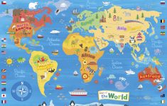 Illustrated Map Of The World For Kids (Children's World Map) | 4K - Children&amp;#039;s Map Of The World Printable